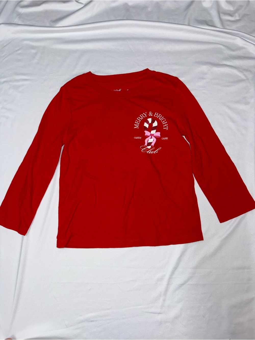 Cat & Jack Red 'Merry & Bright' Long-Sleeve Tee